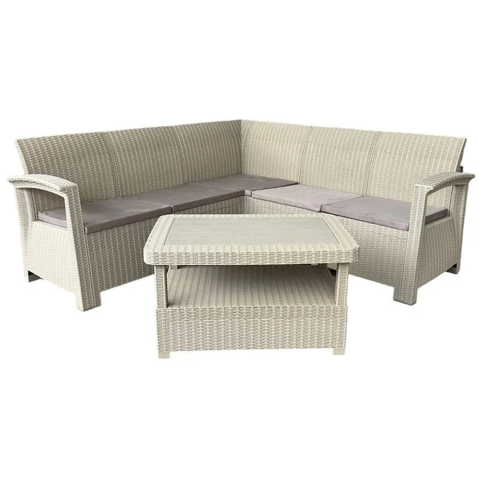 Salon jardin de coin - Syphax - 6p - Grège