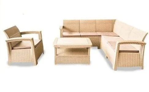 Syphax 5Places+1F Taupe - Salon jardin de coin