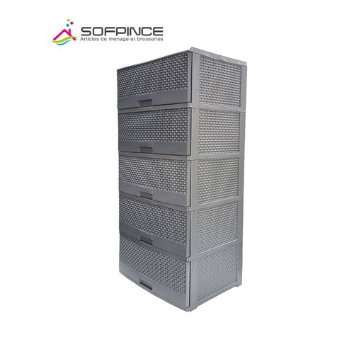 Armoire Crochet  - 5 casiers - Gris