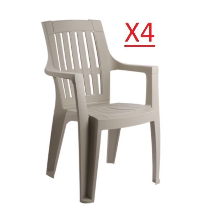 Diwan - Lot de 4Chaises Grège