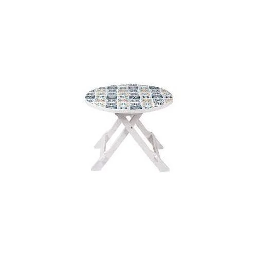 Table Pliable Ronde - Arabesque - Blanc