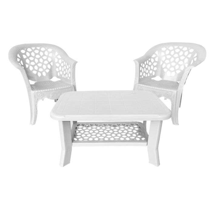 MARRAKECH 2 Places Blanc - Salon de jardin