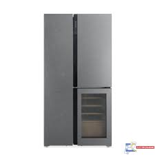 Réfrigérateur side by side HYNDAI HYN-91WC.SG INVENTER 548L NOFROST + CAVE A VIN VERRE  GRIS