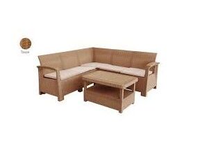 Syphax 5Places Taupe - Salon jardin de coin