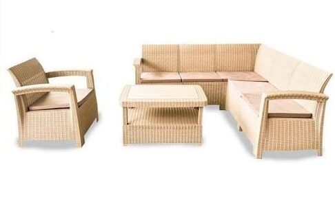 Syphax 5Places+1F Taupe - Salon jardin de coin