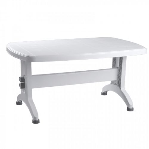 Table En Plastique - Pour intérieur/extérieur - 120x80x75 cm - Blanc Marbrée