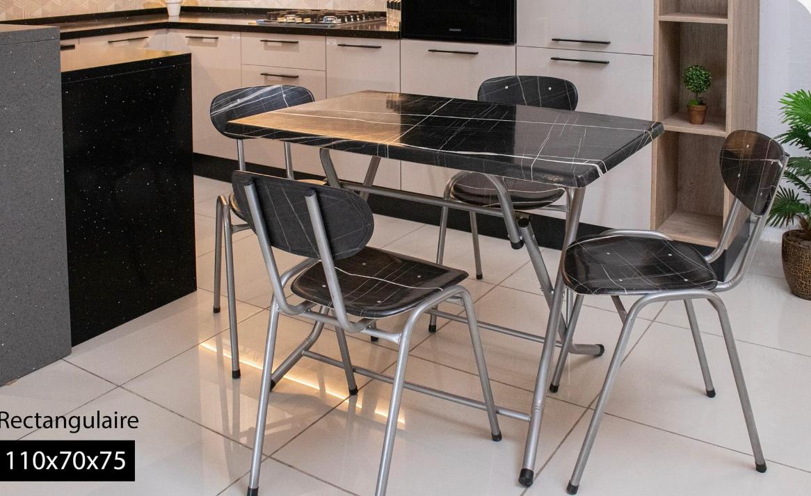 table rectangulaire 110x70x75 noir